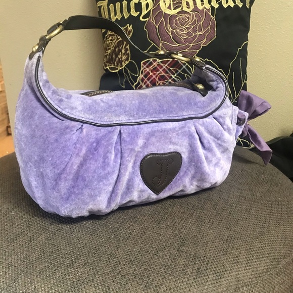 Juicy Couture vintage purple velvet hobo satchel yummy! - Picture 3 of 16